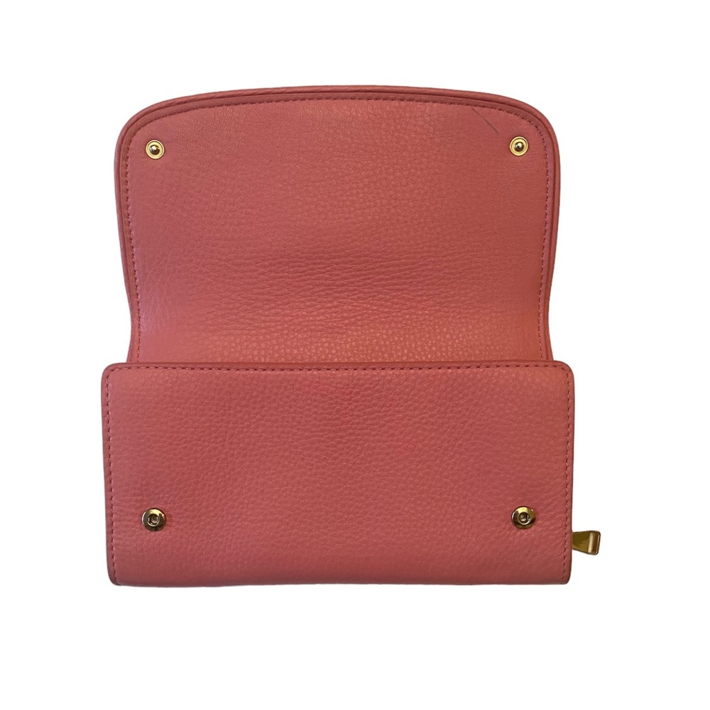 Tory Burch Britton Duo Envelope Continental Pink Leather Wallet - Picture 4 of 15